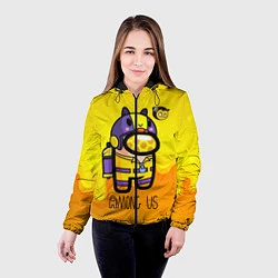 Куртка с капюшоном женская Among Us пчела, цвет: 3D-черный — фото 2