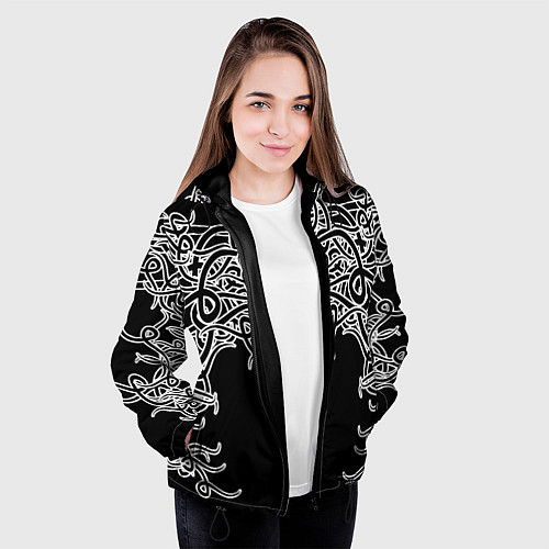 Женская куртка Фэнтези мотылёк / 3D-Черный – фото 3