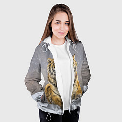 Куртка с капюшоном женская ТИГР ЗИМОЙ, цвет: 3D-белый — фото 2