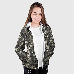 Куртка с капюшоном женская Камуфляж Амонг Ас, цвет: 3D-белый — фото 2