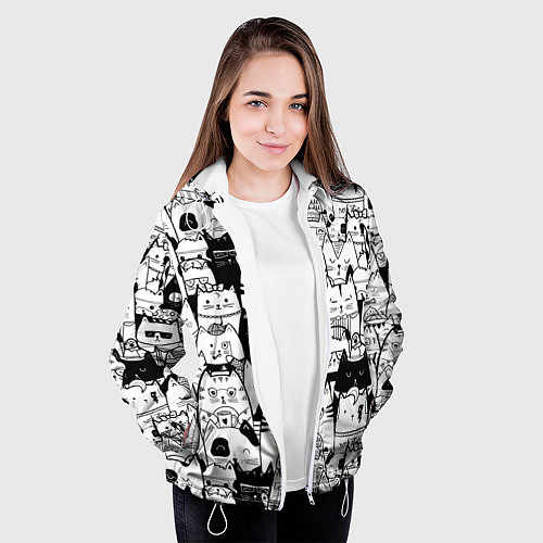 Женская куртка Котики / 3D-Белый – фото 3