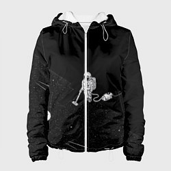 Куртка с капюшоном женская Космический клининг, цвет: 3D-белый