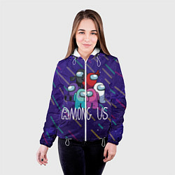 Куртка с капюшоном женская Among Us, цвет: 3D-белый — фото 2