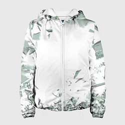 Куртка с капюшоном женская Разбитое стекло, цвет: 3D-белый