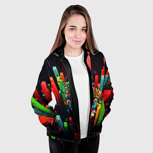 Женская куртка MINECRAFT GAME S / 3D-Черный – фото 3