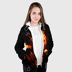 Куртка с капюшоном женская Огненный цветок, цвет: 3D-белый — фото 2