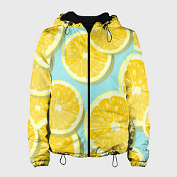 Куртка с капюшоном женская Лимончики, цвет: 3D-черный