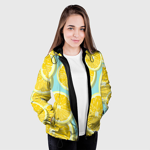 Женская куртка Лимончики / 3D-Черный – фото 3