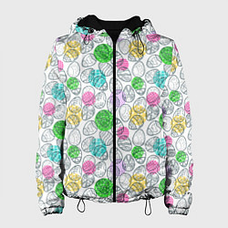 Куртка с капюшоном женская Пасхальные яйца, цвет: 3D-черный