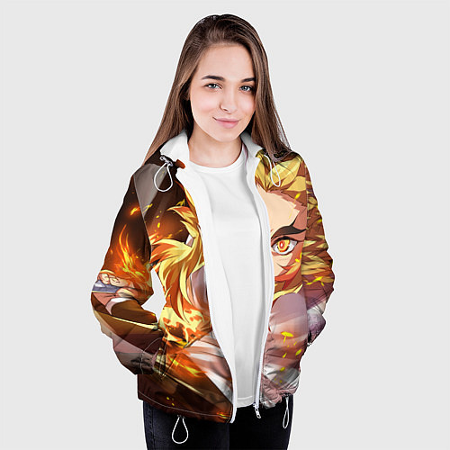 Женская куртка Клинок Рассекающий Демонов / 3D-Белый – фото 3