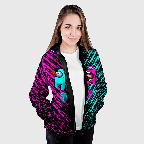 Женская куртка Among us sad boys / 3D-Черный – фото 3