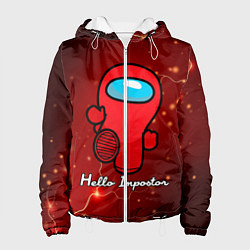 Куртка с капюшоном женская Hello Impostor, цвет: 3D-белый