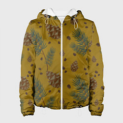 Куртка с капюшоном женская Сибирские шишки, цвет: 3D-белый