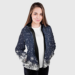 Куртка с капюшоном женская Атмосфера нового года, цвет: 3D-черный — фото 2