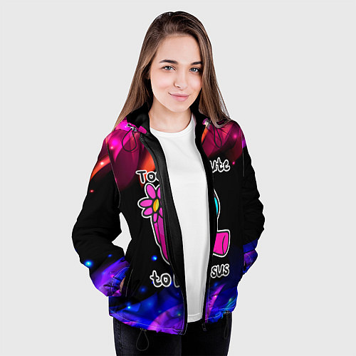 Женская куртка Pink Among Us / 3D-Черный – фото 3