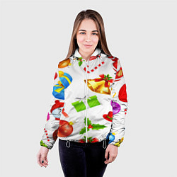 Куртка с капюшоном женская Новый год!, цвет: 3D-белый — фото 2