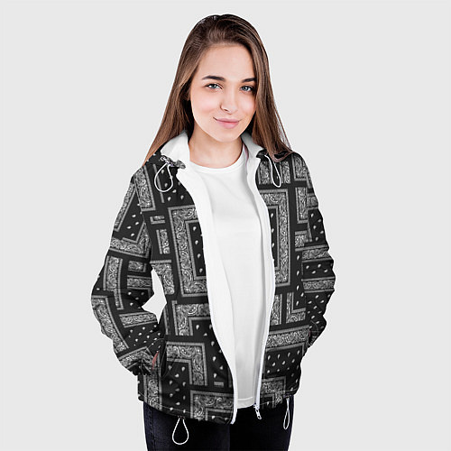 Женская куртка 3D Бандана v black / 3D-Белый – фото 3