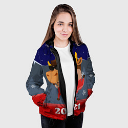 Куртка с капюшоном женская Бычара 2021, цвет: 3D-черный — фото 2