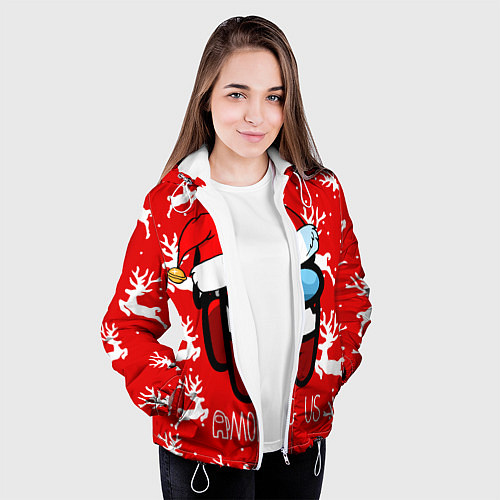 Женская куртка Новый Год Среди Нас! / 3D-Белый – фото 3