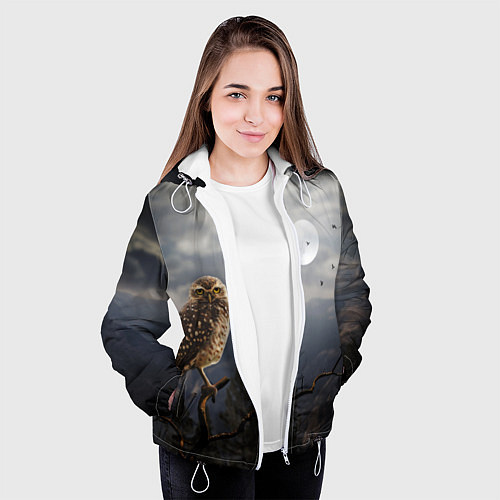 Женская куртка Сова / 3D-Белый – фото 3