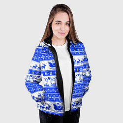 Куртка с капюшоном женская AMONG US НОВОГОДНИЙ УЗОР, цвет: 3D-черный — фото 2