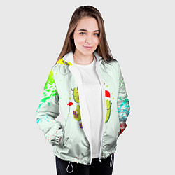 Куртка с капюшоном женская Новогодние Авокадо, цвет: 3D-белый — фото 2
