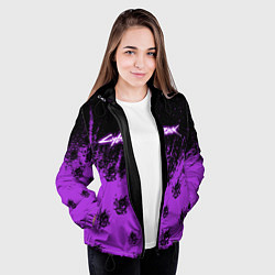 Куртка с капюшоном женская Cyberpunk neon, цвет: 3D-черный — фото 2