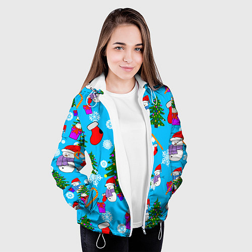 Женская куртка Новый год / 3D-Белый – фото 3