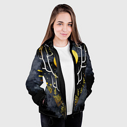 Куртка с капюшоном женская Графит и золото: дерево жизни, цвет: 3D-черный — фото 2