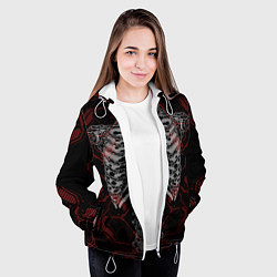 Куртка с капюшоном женская Цифровой киберскелет, цвет: 3D-белый — фото 2