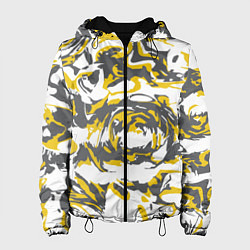 Куртка с капюшоном женская Пятна краски, цвет: 3D-черный