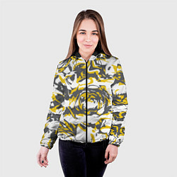 Куртка с капюшоном женская Пятна краски, цвет: 3D-черный — фото 2