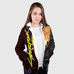 Куртка с капюшоном женская Киберпанк, цвет: 3D-белый — фото 2