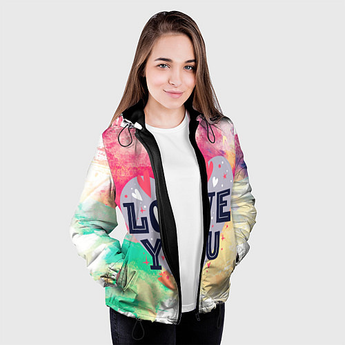 Женская куртка Love / 3D-Черный – фото 3