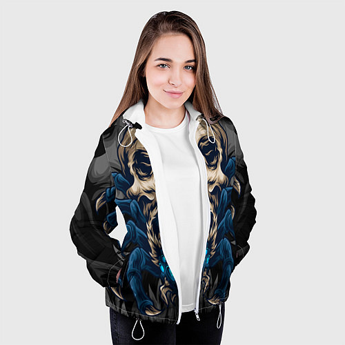 Женская куртка Демонический паук / 3D-Белый – фото 3