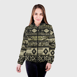 Куртка с капюшоном женская Камуфляжный узор, цвет: 3D-черный — фото 2