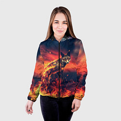Куртка с капюшоном женская Огненная лиса, цвет: 3D-черный — фото 2