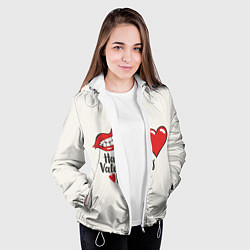 Куртка с капюшоном женская Happy Valentines Day, цвет: 3D-белый — фото 2