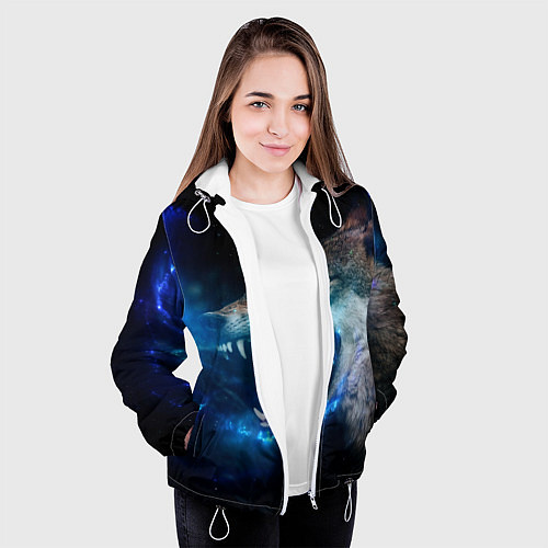 Женская куртка Волчара Юморит / 3D-Белый – фото 3