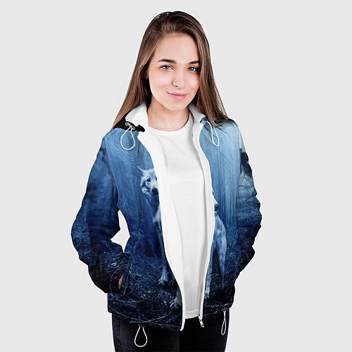 Женская куртка Волки / 3D-Белый – фото 3