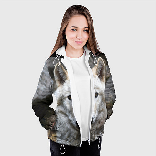 Женская куртка Волк / 3D-Белый – фото 3