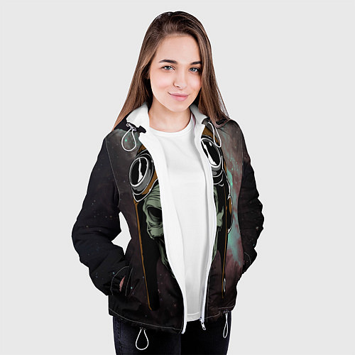 Женская куртка Череп в космосе / 3D-Белый – фото 3