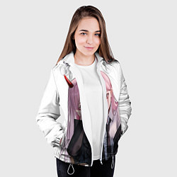 Куртка с капюшоном женская Человек Бензопила, цвет: 3D-белый — фото 2