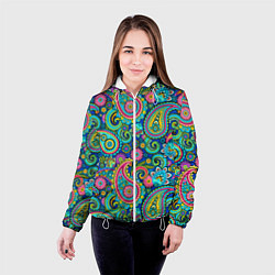 Куртка с капюшоном женская Славянские Узоры, цвет: 3D-белый — фото 2