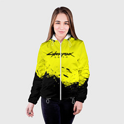 Куртка с капюшоном женская CYBERPUNK 2077, цвет: 3D-белый — фото 2