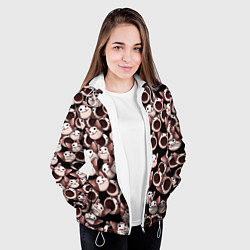 Куртка с капюшоном женская Popping cats, цвет: 3D-белый — фото 2
