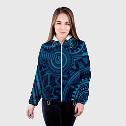 Куртка с капюшоном женская Steampunk Mechanic Blue, цвет: 3D-белый — фото 2