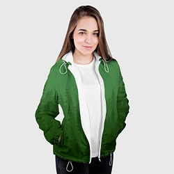 Куртка с капюшоном женская Зеленый Лес, цвет: 3D-белый — фото 2