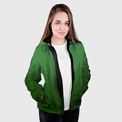 Куртка с капюшоном женская Зеленый Лес, цвет: 3D-черный — фото 2