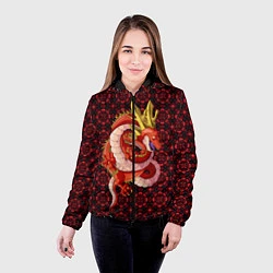 Куртка с капюшоном женская Шар дракона, цвет: 3D-черный — фото 2